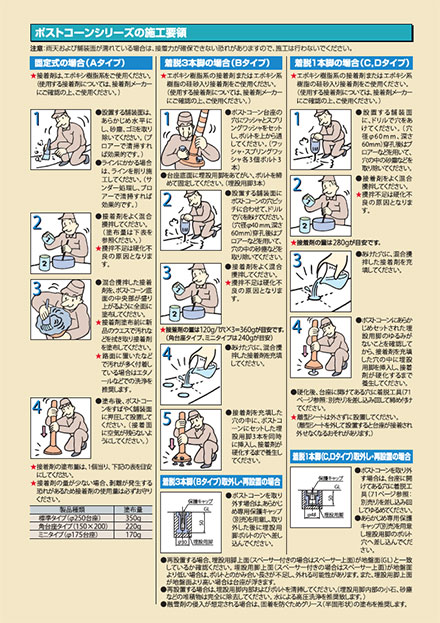 ポストコーンシリーズの施工要領 Kictec ポストコーンシリーズの施工要領 Kictec